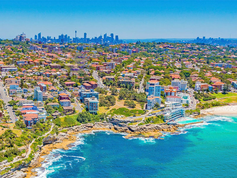 Home Buyers in Bondi Road, Bondi Beach, Sydney - Aerial View