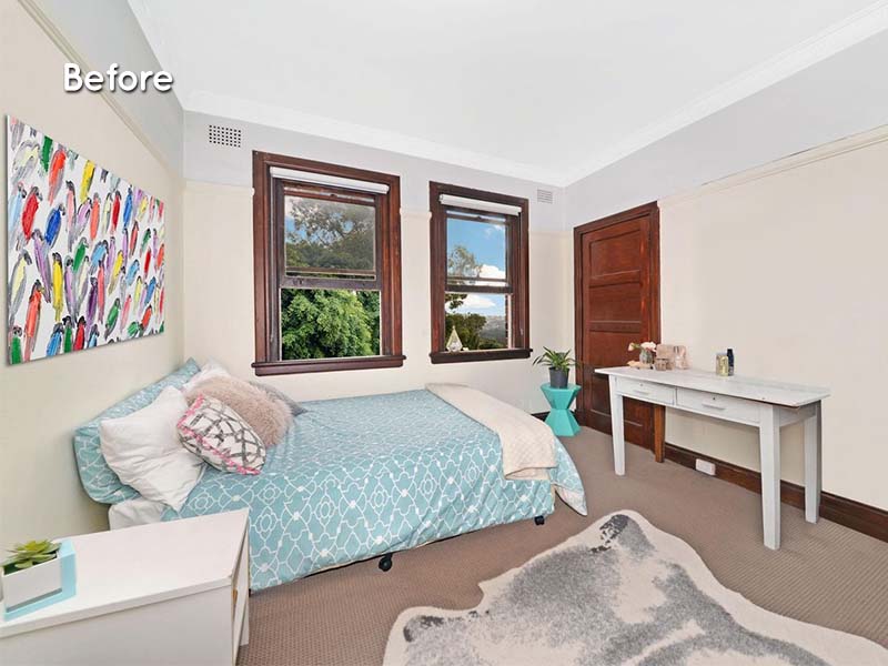 art deco renovation with a view bedroom before
