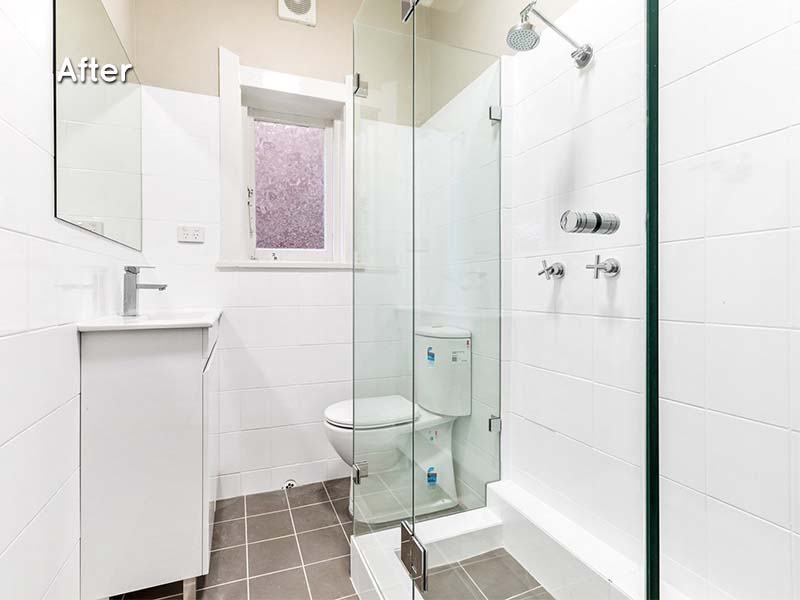 art deco renovation in bondi beach bathroom after