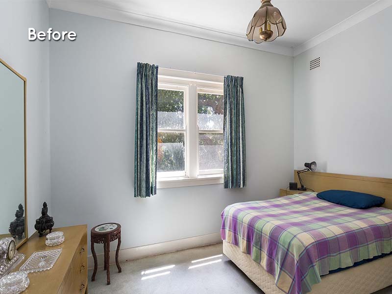 art deco renovation in bondi beach bedroom before
