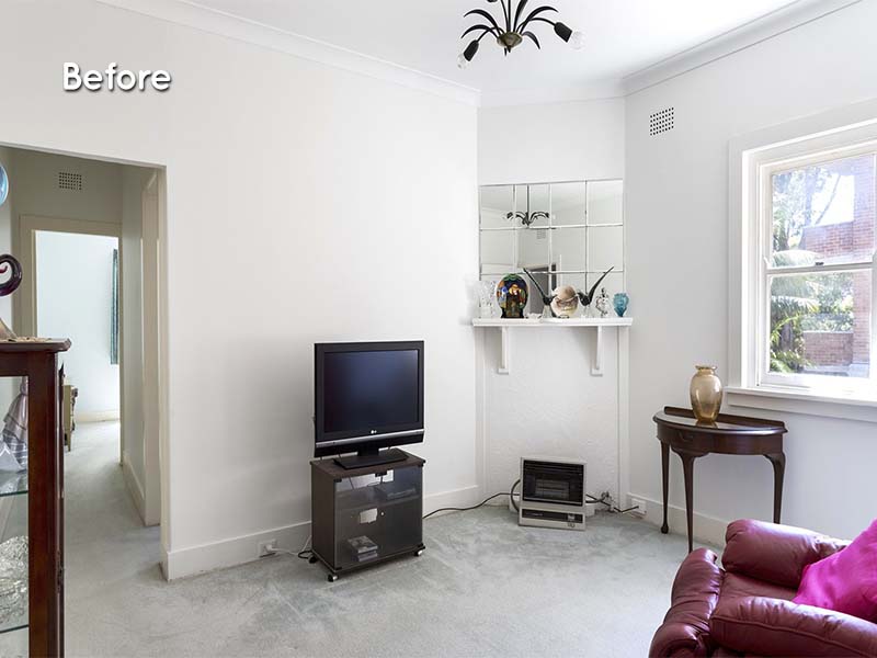 art deco renovation in bondi beach living before
