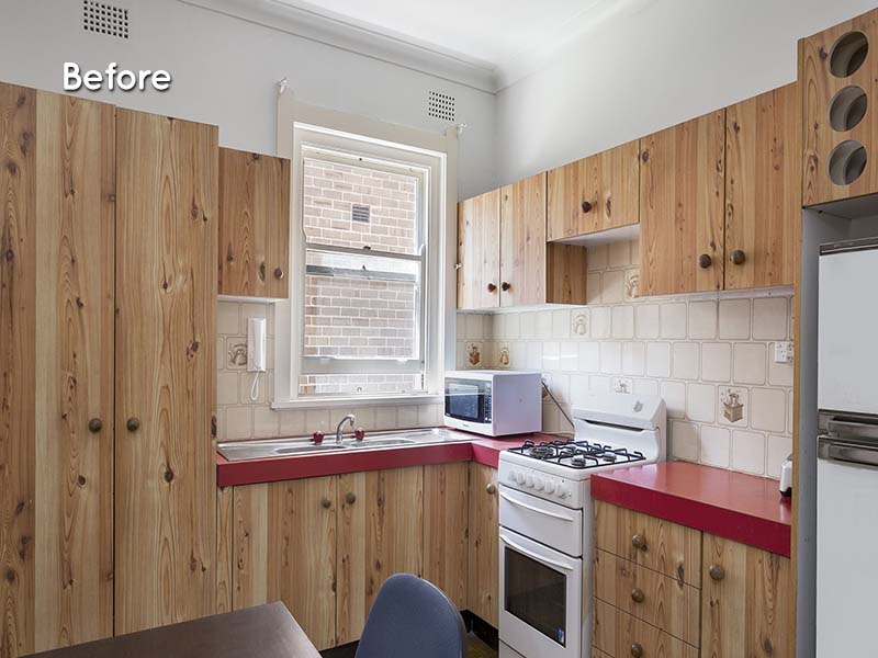 art deco renovation in bondi beach main kitchen before