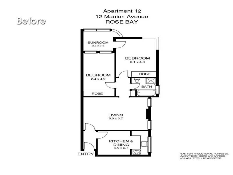 Renovation Purchase in Rose Bay, Sydney - Floor Plan Before