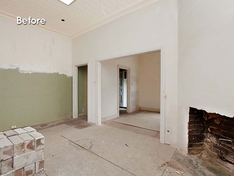 Half-Finished Renovation Purchase in Balmain, Sydney - Living Room Before