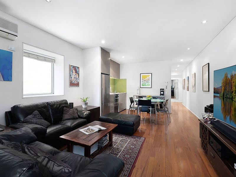 Buyers Agent Purchase – Crown St., Darlinghurst, Sydney - Living Room and Dining Area