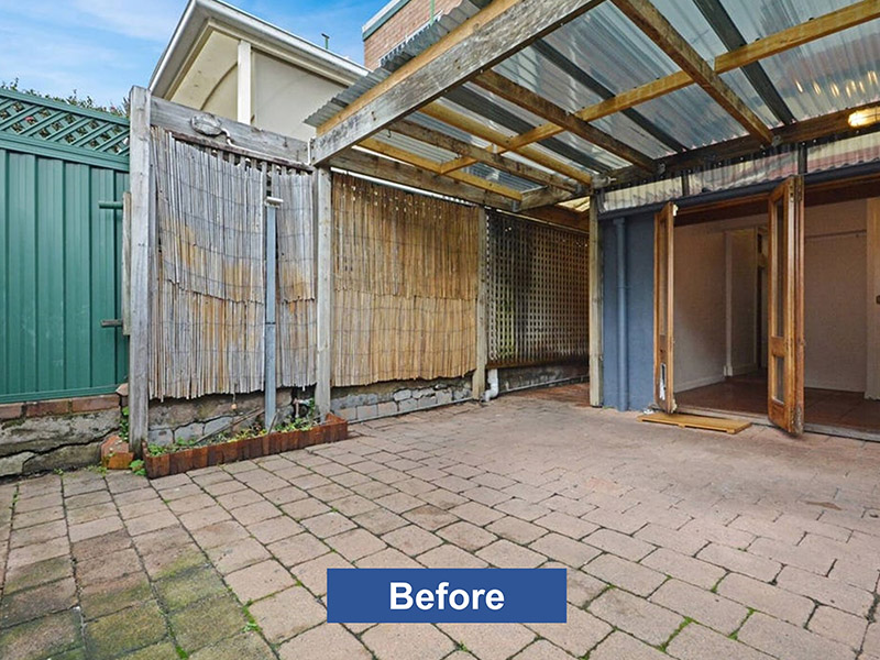 Buyers Agent Purchase – Ebley St., Bondi Junction, Sydney - Backyard Before
