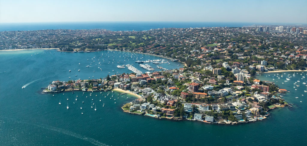 Aerial view of properties by Eastern Suburbs Buyers Advocate