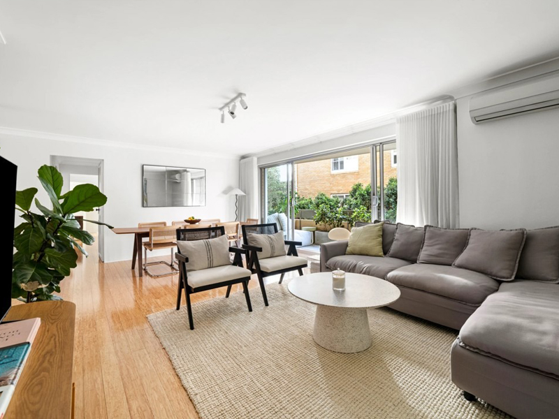Living room side 2 of a Bennett St property in Bondi purchased by a buyer through a buyers agent